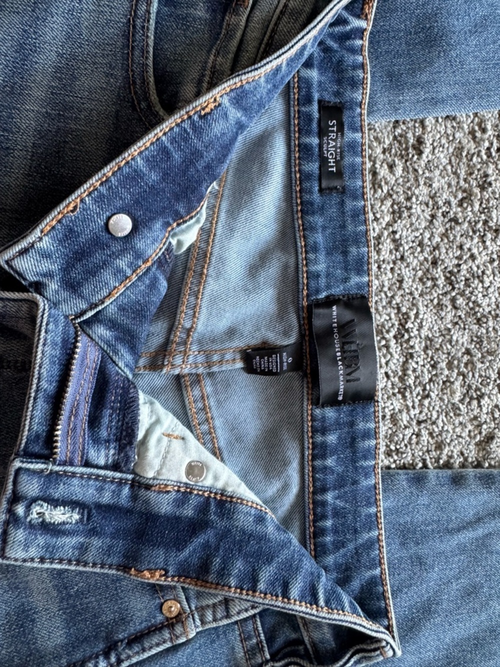 White House Black Market Medium Blue Straight-Leg Jeans